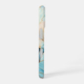 Coque iPhone 16 Celeste Deco Luxe Art Déco Sarcelle Or (Côté droit)