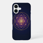 Coque iPhone 16 Celestial Golden Mandala — Balance in the Infinite (Verso)
