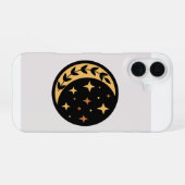 Coque iPhone 16 Cercle d'étoiles et de lune (Verso Horizontal)