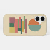 Coque iPhone 16 Cercle divisé rétro et blocs (Verso Horizontal)