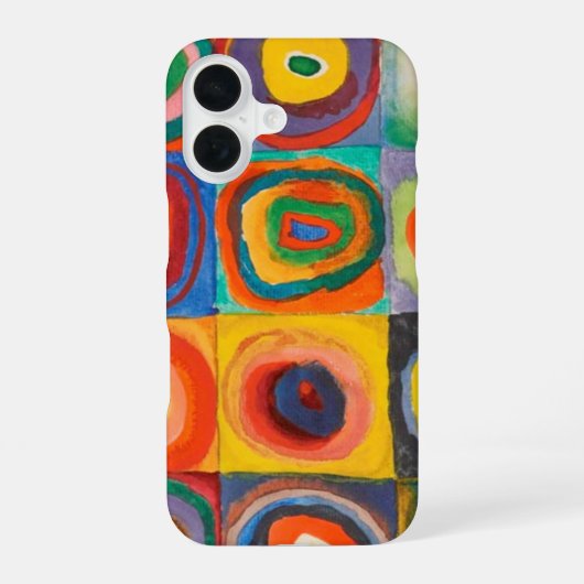Coque iPhone 16 Cercles Carré de Kandinsky (Verso)
