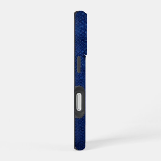 Coque iPhone 16 Cerf Géométrique Chrome Argent Python Bleu iPhone (Côté droit)