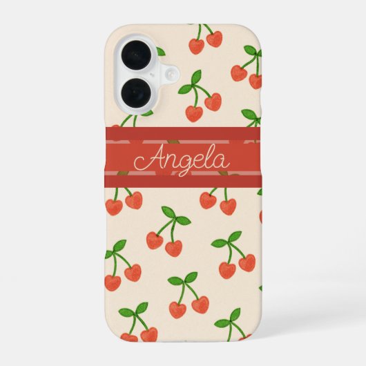 Coque iPhone 16 Cerises amoureuses (Verso)