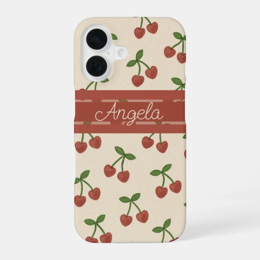 Coque iPhone 16 Cerises Chéries (Verso)