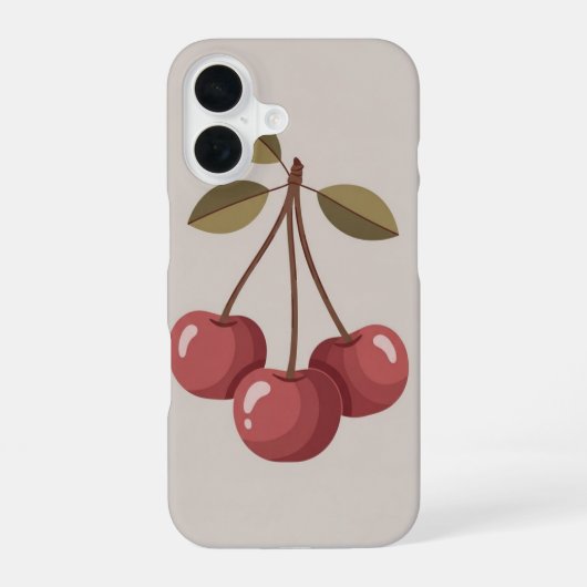 Coque iPhone 16 Cerises Groupées Vintage (Verso)
