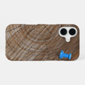 Coque iPhone 16 Cernes d'un arbre avec punaise (Verso Horizontal)