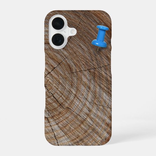 Coque iPhone 16 Cernes d'un arbre avec punaise (Verso)