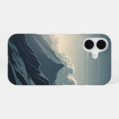 Coque iPhone 16 Chaîne de montagnes vintage (Verso Horizontal)
