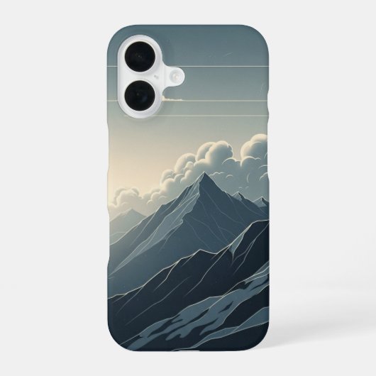 Coque iPhone 16 Chaîne de montagnes vintage (Verso)