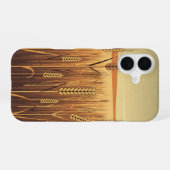 Coque iPhone 16 Champ de blé stylisé vintage (Verso Horizontal)