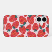 Coque iPhone 16 Champ de fraises (Verso Horizontal)