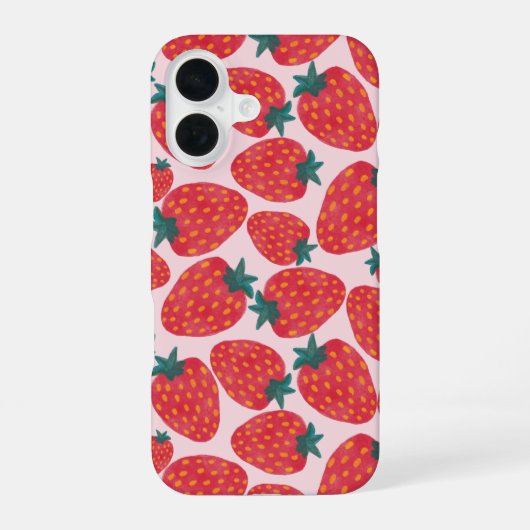 Coque iPhone 16 Champ de fraises (Verso)