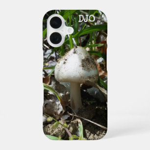 Coque iPhone 16 Champignon avec vos initiales
