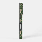 Coque iPhone 16 Champignons Vert Chasseur Sombre Sans Couture Fore (Côté droit)