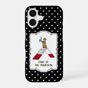 Coque iPhone 16 Champion roi du chien d'agilité de montagne drôle