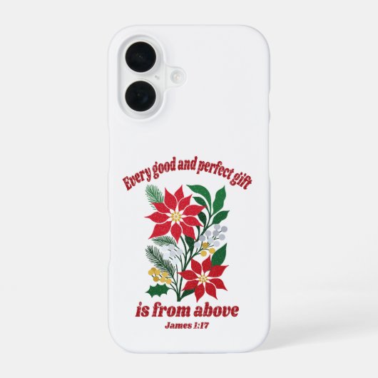 Coque iPhone 16 Chaque don bon et parfait – Jacques 1:17 Noël (Verso)
