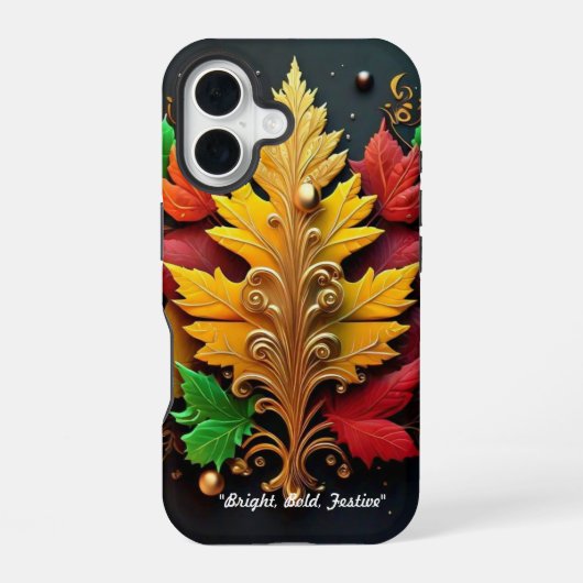 Coque iPhone 16 "Charme d'hiver coloré" (Verso)