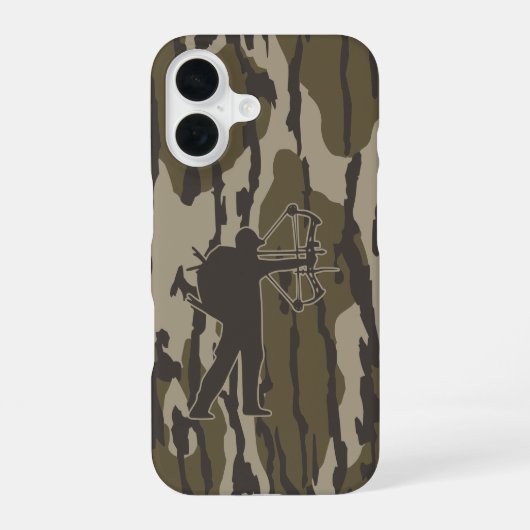 Coque iPhone 16 Chasse à l'arc camouflage de fond de vallée (Verso)