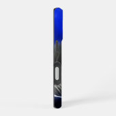 Coque iPhone 16 Chat Abstrait bleu mystique (Côté droit)