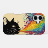 Coque iPhone 16 Chat arc-en-ciel (Verso Horizontal)