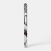 Coque iPhone 16 Chat blanc élégant avec yeux bleus - iPhone 16 Coq (Côté gauche)