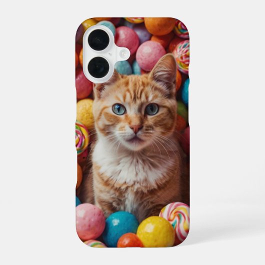 Coque iPhone 16 Chat Candyland (Verso)