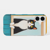 Coque iPhone 16 Chat charmant dans la fenêtre (Verso Horizontal)