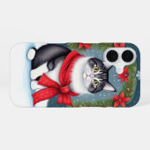 Coque iPhone 16 Chat de Noël (Verso Horizontal)