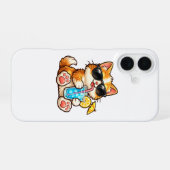 Coque iPhone 16 Chat d'été cool (Verso Horizontal)