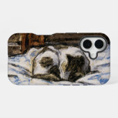 Coque iPhone 16 Chat dormant sur un lit (Verso Horizontal)