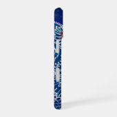 Coque iPhone 16 Chat kaléidoscope bleu (Côté droit)