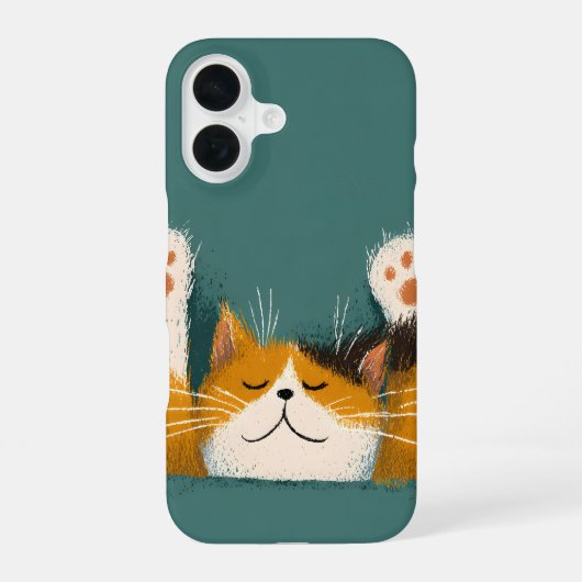 Coque iPhone 16 Chat mignon drôle de nappe (Verso)
