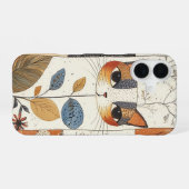 Coque iPhone 16 Chat mignon moderne du milieu du siècle artistique (Verso Horizontal)