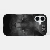 Coque iPhone 16 Chat Noir Fou (Verso Horizontal)