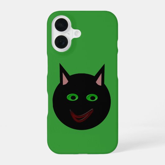 Coque iPhone 16 Chat noir Halloween (Verso)