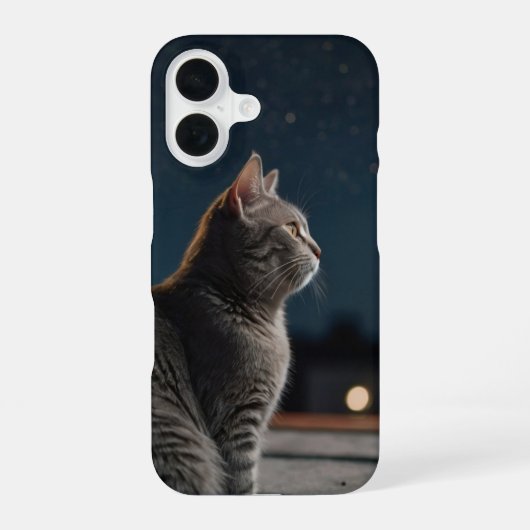 Coque iPhone 16 Chat Nuit Étoilée (Verso)