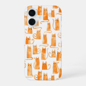Coque iPhone 16 Chat orange amusant (Verso)