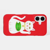 Coque iPhone 16 Chat Oriental Chanceux (Verso Horizontal)