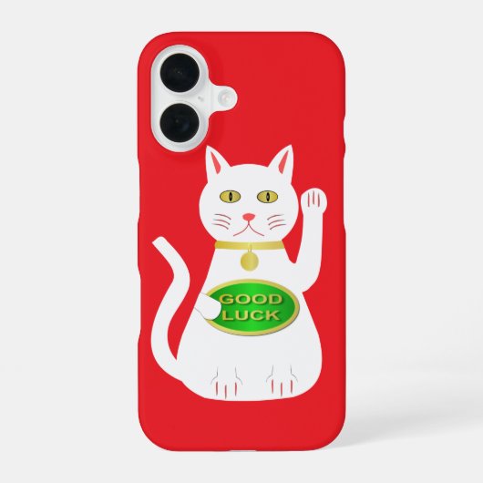 Coque iPhone 16 Chat Oriental Chanceux (Verso)
