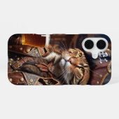 Coque iPhone 16 Chat pirate avec bière (Verso Horizontal)