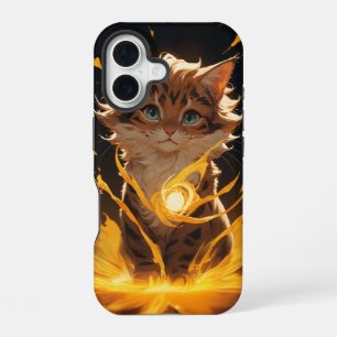 Coque iPhone 16 Chat Tigre Mystique Feu Familier