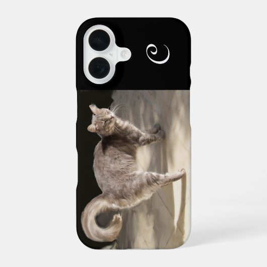 COQUE iPhone 16 CHAT TURQUE MONOGRAMME (Verso)