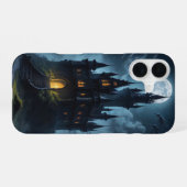 Coque iPhone 16 Château gothique de Dracula à nith avec couverture (Verso Horizontal)
