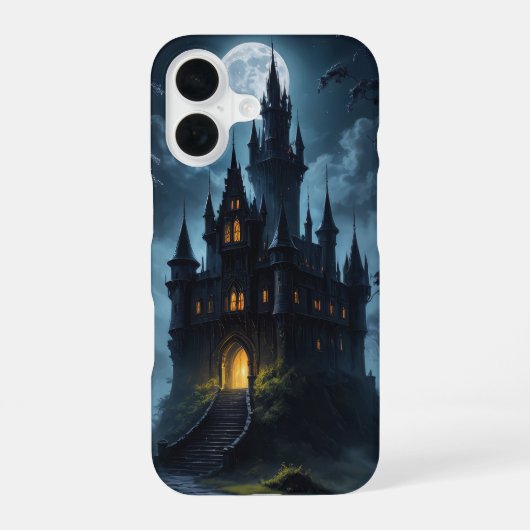 Coque iPhone 16 Château gothique de Dracula à nith avec couverture (Verso)