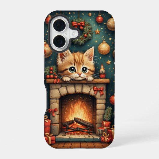 Coque iPhone 16 Chaton de Noël  (Verso)