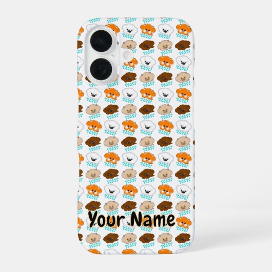 Coque iPhone 16 Chats et chiens en pluie - (Verso)