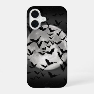 Coque iPhone 16 Chauves-souris et une Pleine lune Halloween