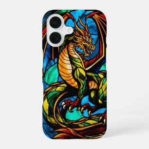 Coque iPhone 16 Chef-d'oeuvre mythique du dragon en verre de Majes