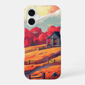 Coque iPhone 16 Chemin forestier paisible à Sunset_coque iphone (Verso)