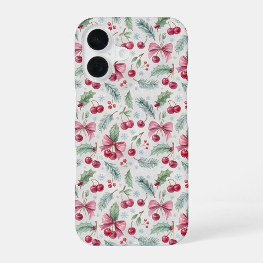 Coque iPhone 16 Cherry Christmas (Verso)